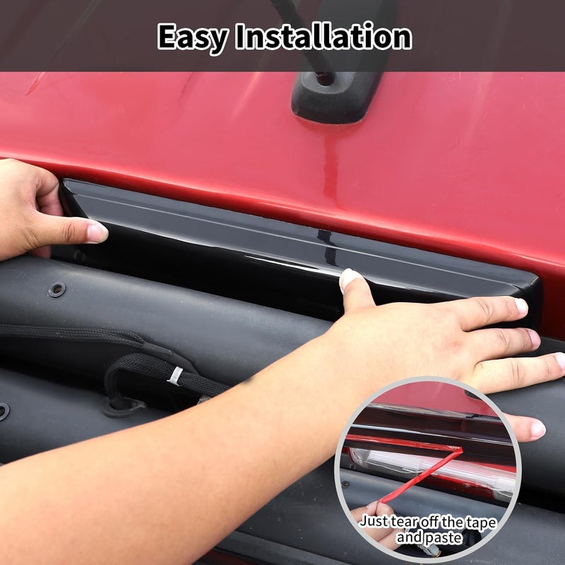 HTHE High Mount Brake Light Cover Trim/Tail Light Decoration Compatible with Chevrolet Silverado 2023 2024 2025 Exterior Accessory ABS 3ps(Black) - Image 5